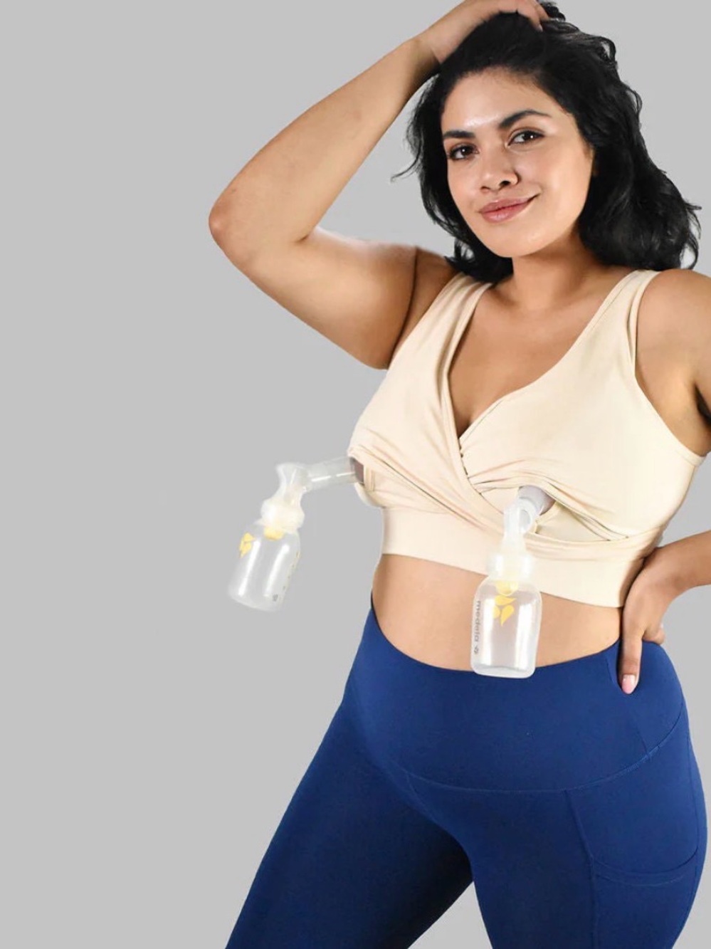 Love and Fit Everyday Luxe 3.0 Nursing and Pumping bras in cream